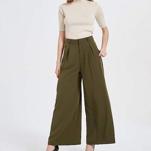 Tronjori Women High Waist Casual Wide Leg Long Palazzo Pants Trousers Regular